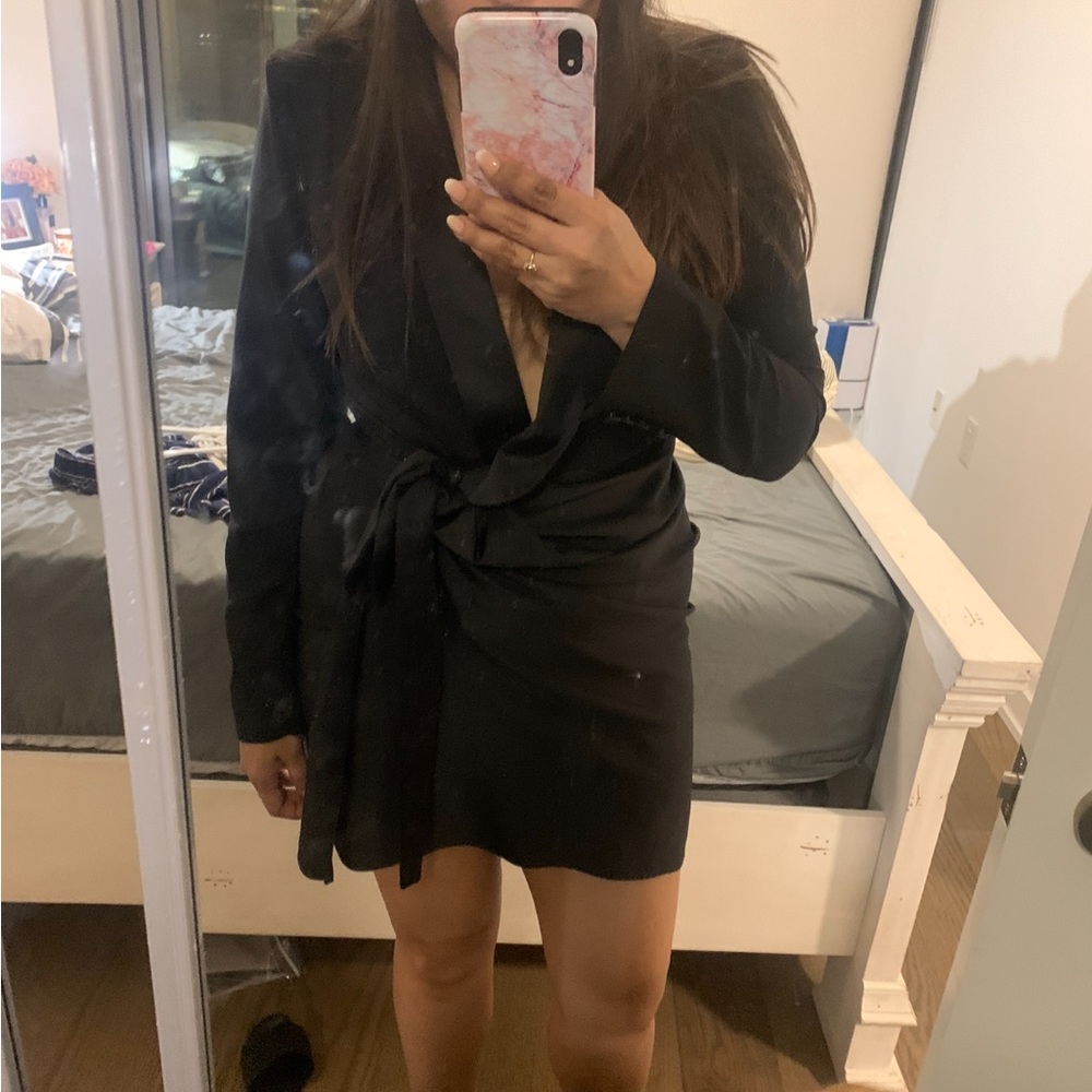 ASOS Black Long Sleeve Wrap Dress size 6-8